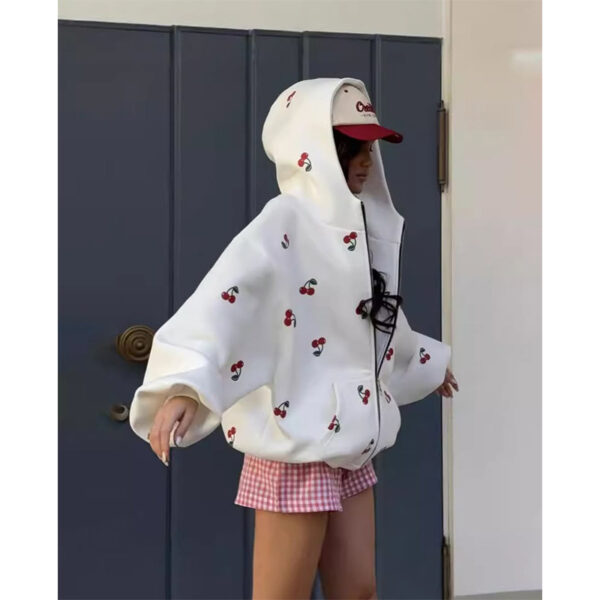 Trendy Cherry Streetwear Hoodie - Image 2